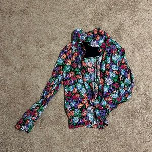 ELIE. By Tahari button up floral blouse MEDIUM